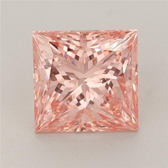 1.60 Ct. Fancy Vivid Orange Pink Princess Lab Grown Diamond