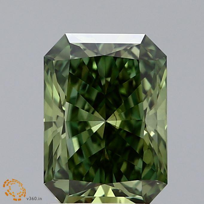 2.02 Ct. Fancy Vivid Green Radiant Lab Grown Diamond