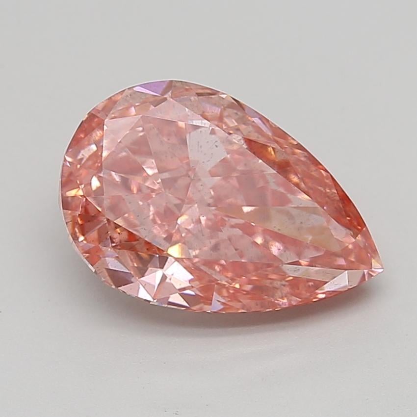 4.38 Ct. Fancy Vivid  Pink Pear Lab Grown Diamond