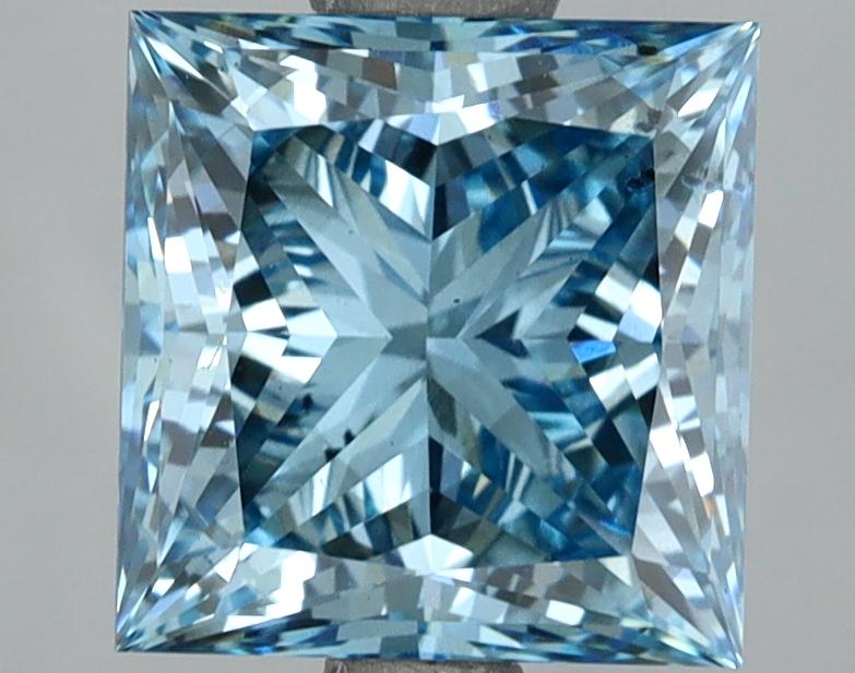 3.17 Ct. Fancy Vivid  Blue Princess Lab Grown Diamond