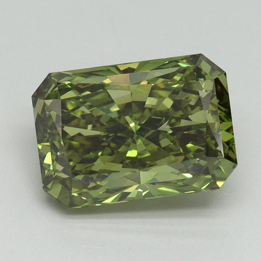 3.04 Ct. Fancy Vivid Green Radiant Lab Grown Diamond