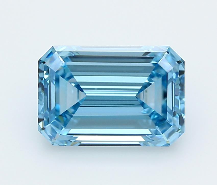 3.01 Ct. Fancy Vivid  Blue Emerald Lab Grown Diamond