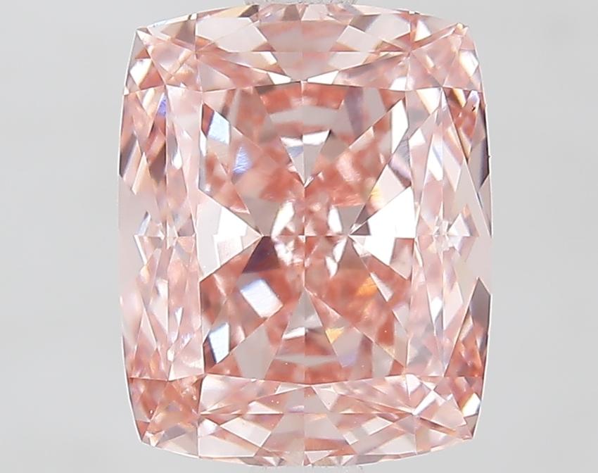 3.05 Ct. Fancy Vivid Pink Cushion Lab Grown Diamond
