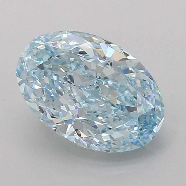 3.08 Ct. Fancy Vivid Blue Oval Lab Grown Diamond