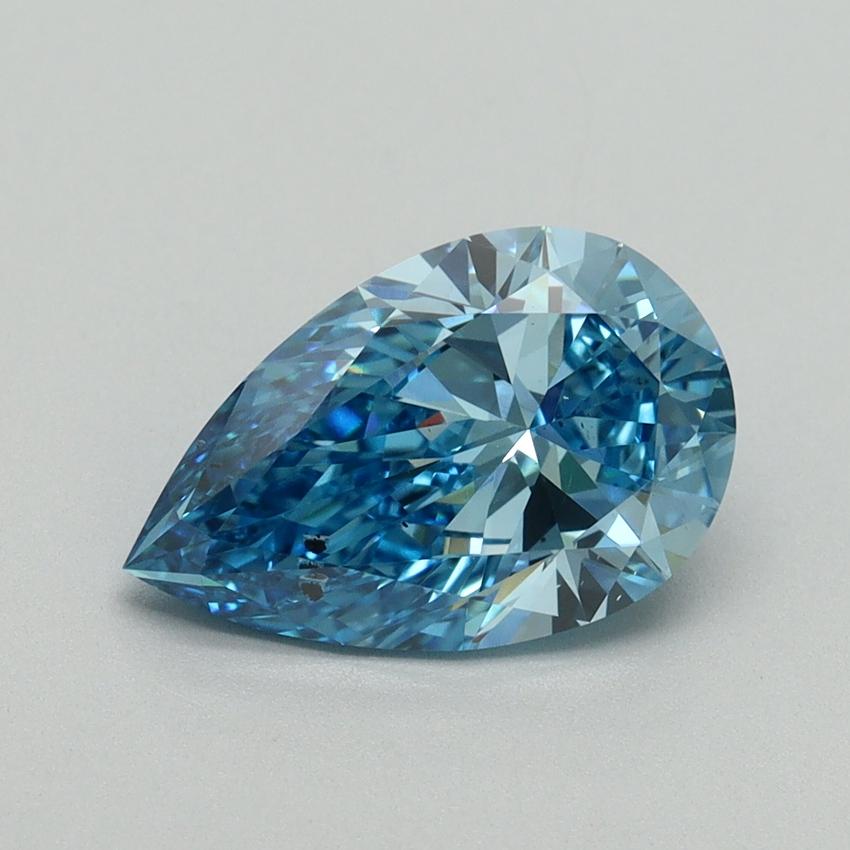 2.03 Ct. Fancy Vivid Blue Pear Lab Grown Diamond