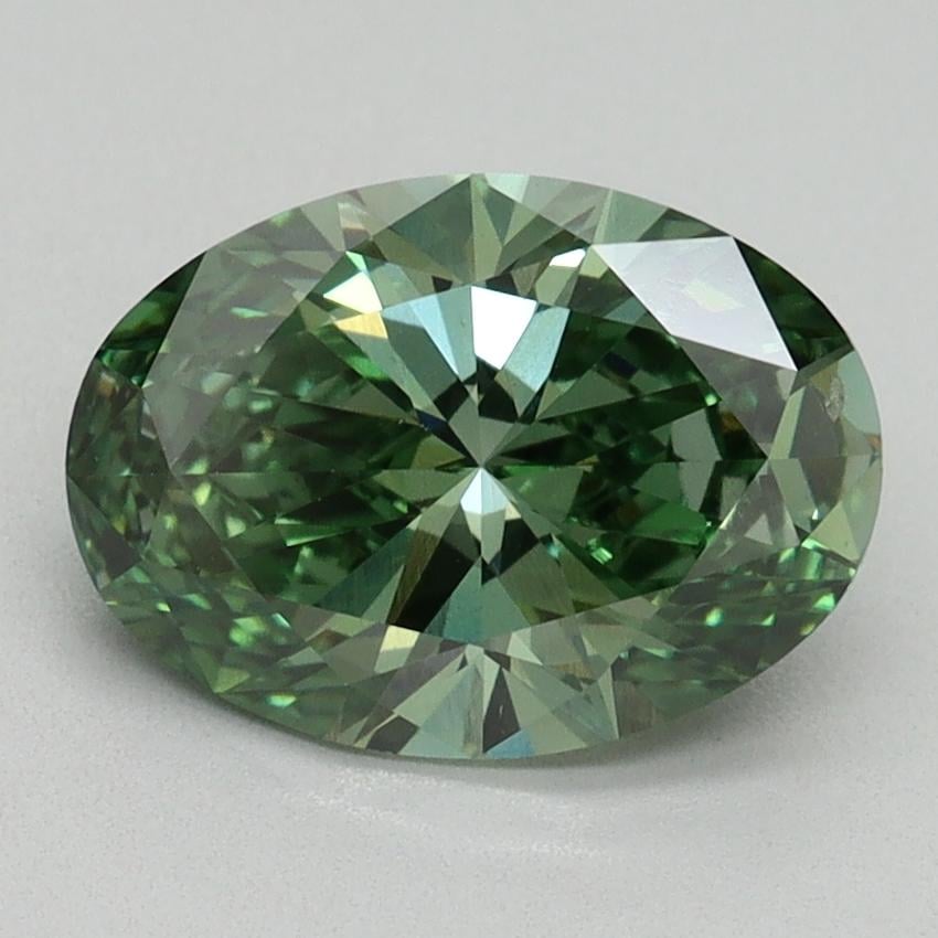 2.00 Ct. Fancy Vivid Green Oval Lab Grown Diamond