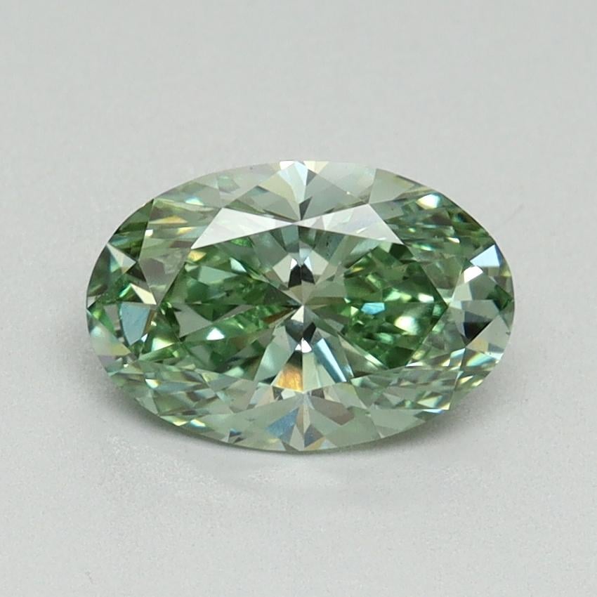 1.14 Ct. Fancy Vivid Green Oval Lab Grown Diamond
