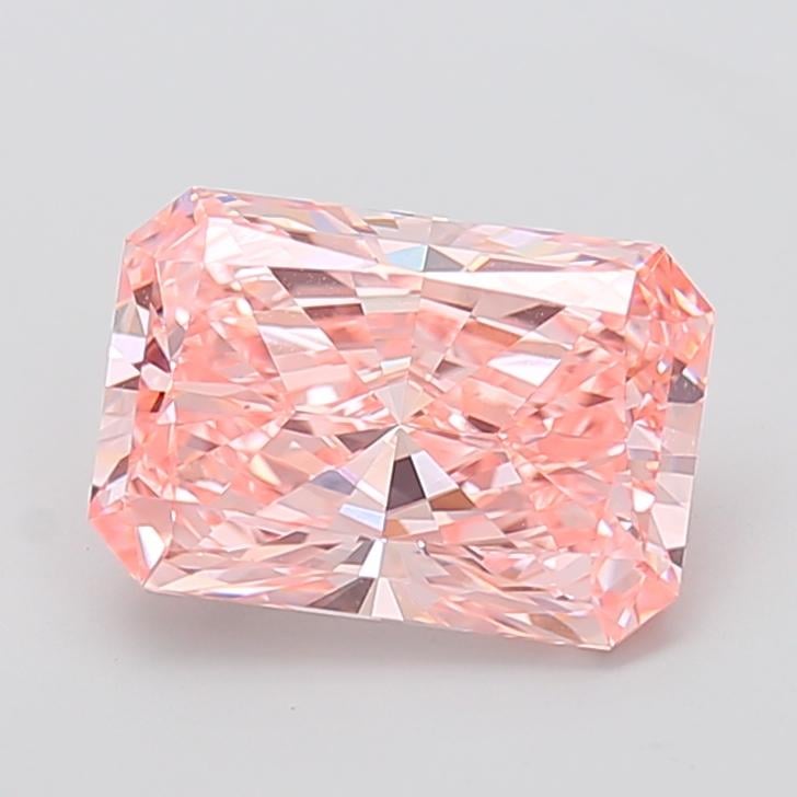 4.07 Ct. Fancy Vivid  Pink Radiant Lab Grown Diamond