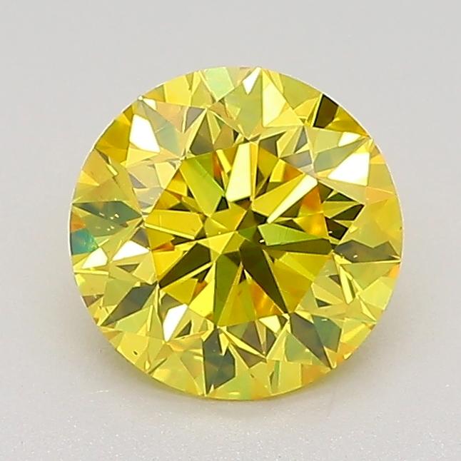 1.11 Ct. Fancy Vivid Yellow Round Lab Grown Diamond
