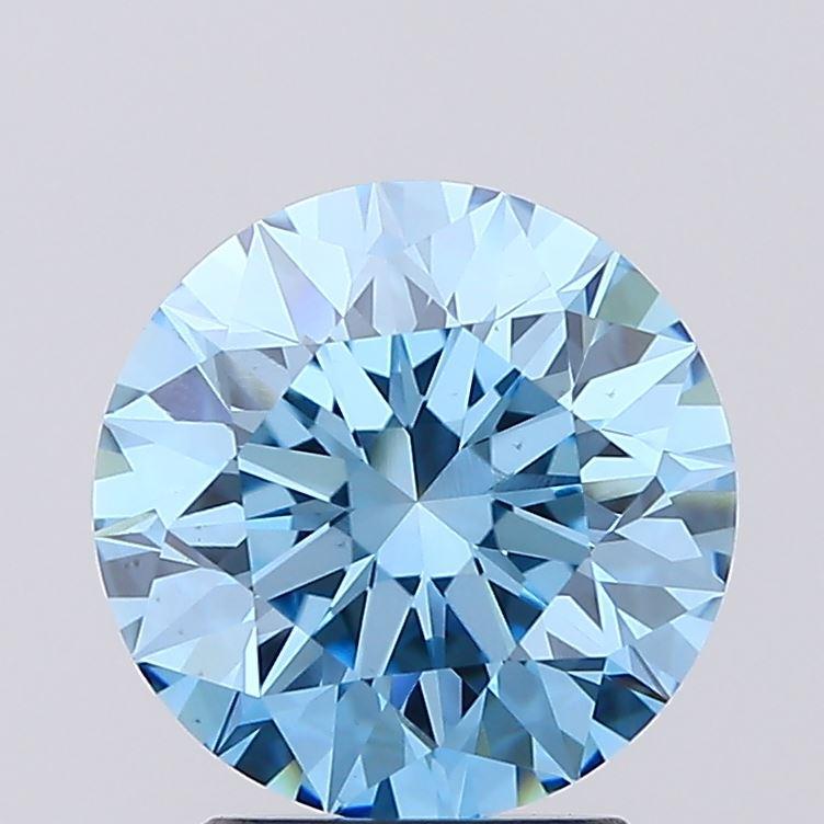 2.51 Ct. Fancy Vivid Blue Round Lab Grown Diamond