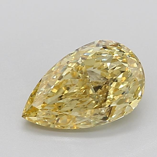 3.11 Ct. Fancy Vivid Yellow Pear Lab Grown Diamond