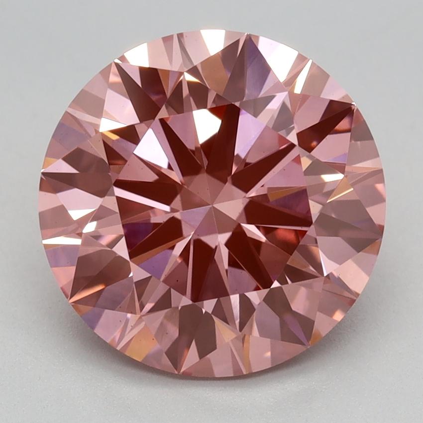 3.08 Ct. Fancy Vivid Pink Round Lab Grown Diamond