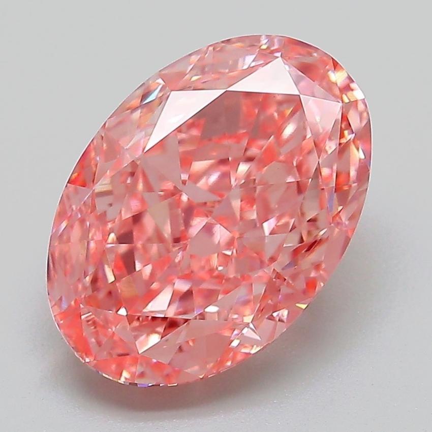 3.64 Ct. Fancy Vivid Pink Oval Lab Grown Diamond