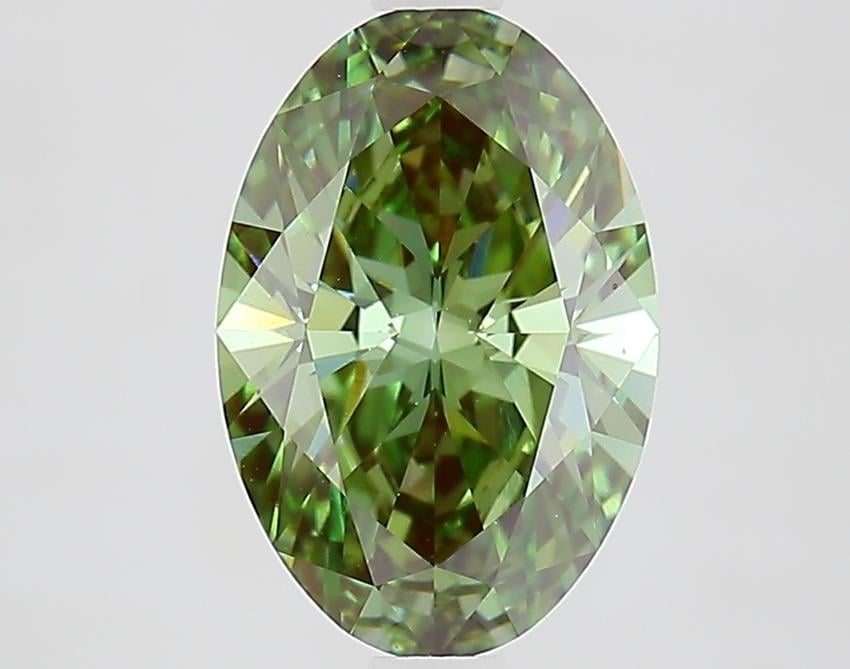 2.05 Ct. Fancy Vivid Green Oval Lab Grown Diamond