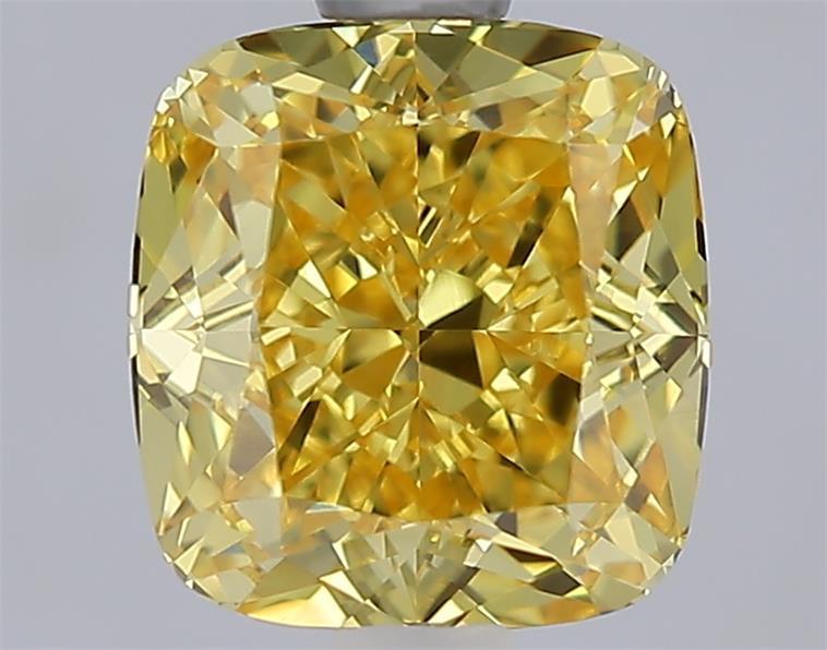 2.03 Ct. Fancy Vivid Yellow Yellow Cushion Lab Grown Diamond