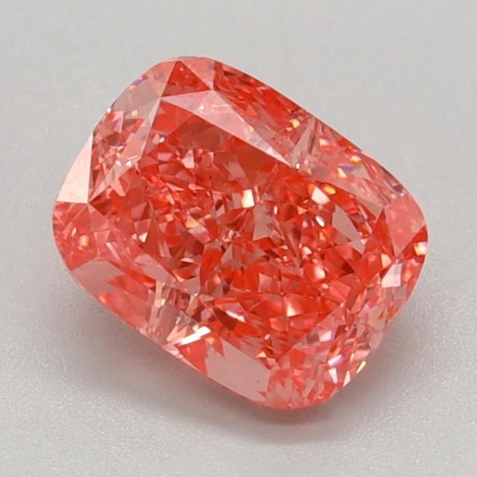0.91 Ct. Fancy Vivid Pink Cushion Lab Grown Diamond