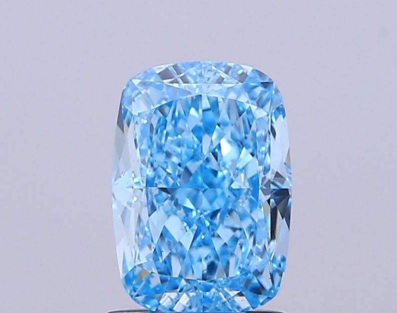 1.64 Ct. Fancy Vivid  Blue Cushion Lab Grown Diamond