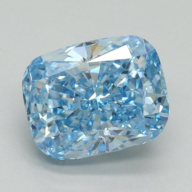 2.00 Ct. Fancy Vivid Blue Cushion Lab Grown Diamond