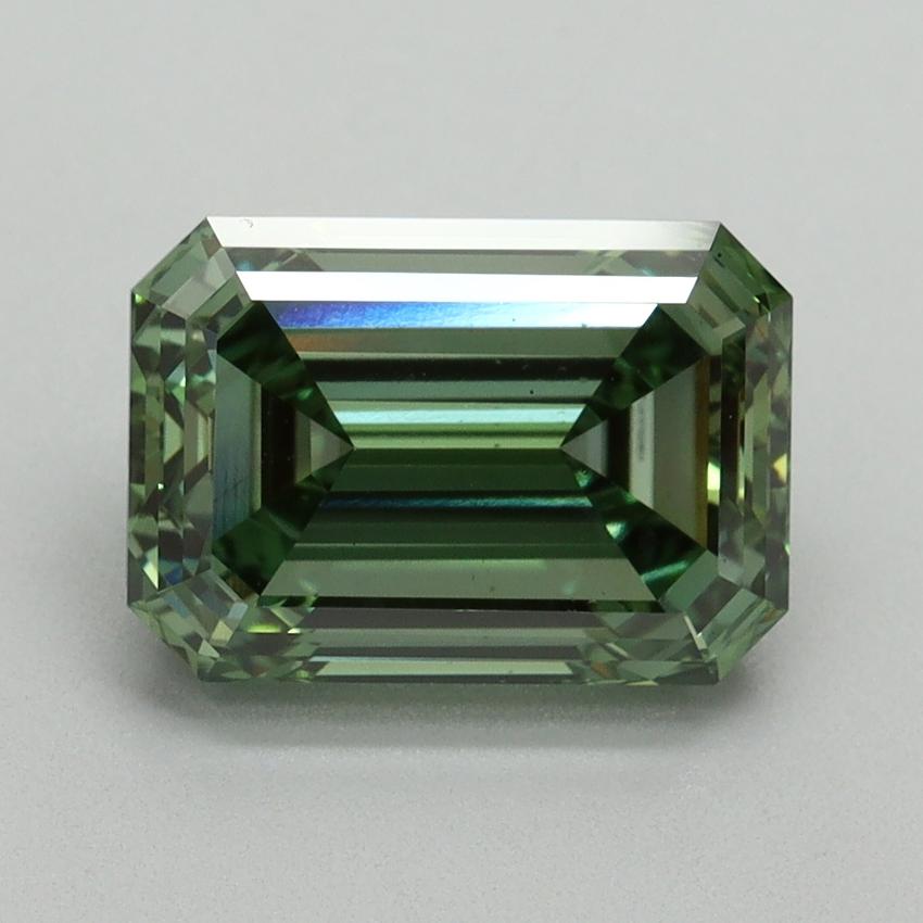 3.20 Ct. Fancy Vivid Green Emerald Lab Grown Diamond