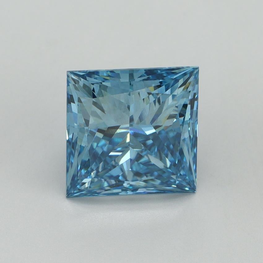 4.06 Ct. Fancy Vivid Blue Princess Lab Grown Diamond