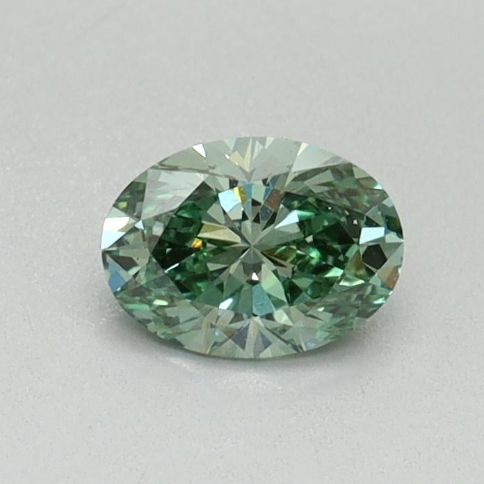 0.42 Ct. Fancy Vivid Green Oval Lab Grown Diamond