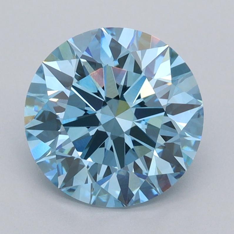 2.06 Ct. Fancy Vivid  Blue Round Lab Grown Diamond