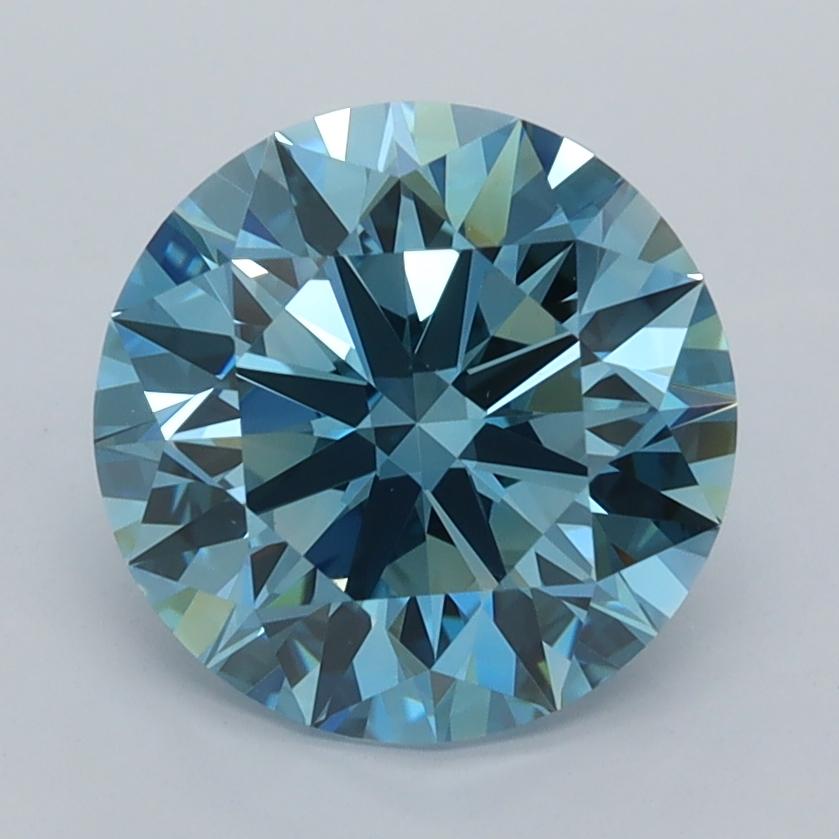 2.53 Ct. Fancy Vivid  Blue Round Lab Grown Diamond