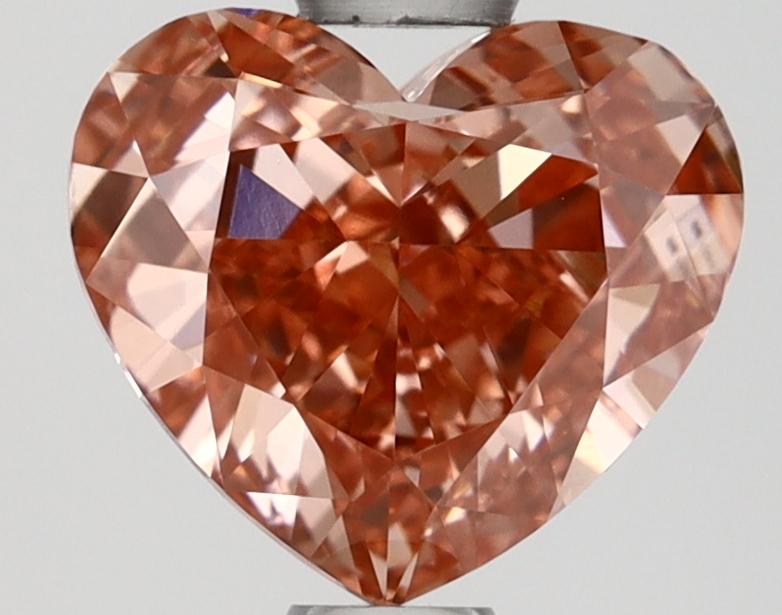 1.05 Ct. Fancy Vivid Brownish Pink Heart Lab Grown Diamond