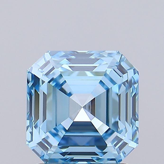 1.52 Ct. Fancy Vivid Blue Asscher Lab Grown Diamond