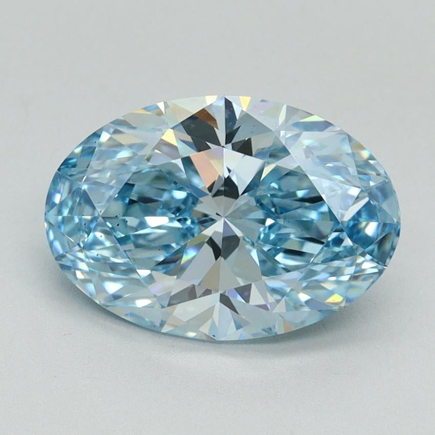 2.55 Ct. Fancy Vivid Blue Oval Lab Grown Diamond