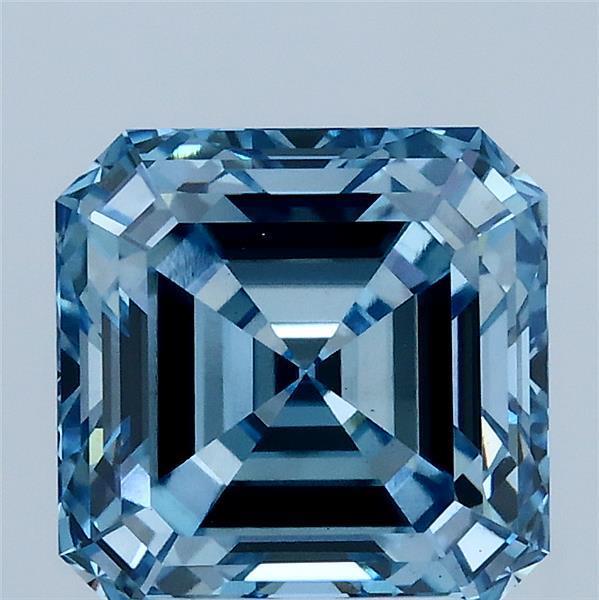 3.09 Ct. Fancy Vivid Blue Asscher Lab Grown Diamond