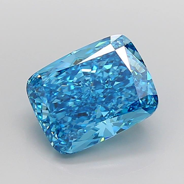 4.51 Ct. Fancy Vivid Blue Cushion Lab Grown Diamond