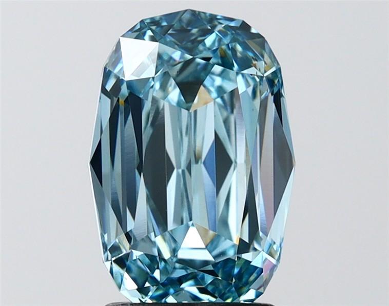2.66 Ct. Fancy Vivid Blue Cushion Lab Grown Diamond