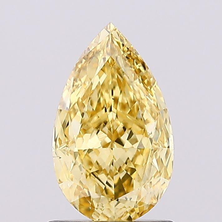 1.06 Ct. Fancy Vivid Yellow Pear Lab Grown Diamond