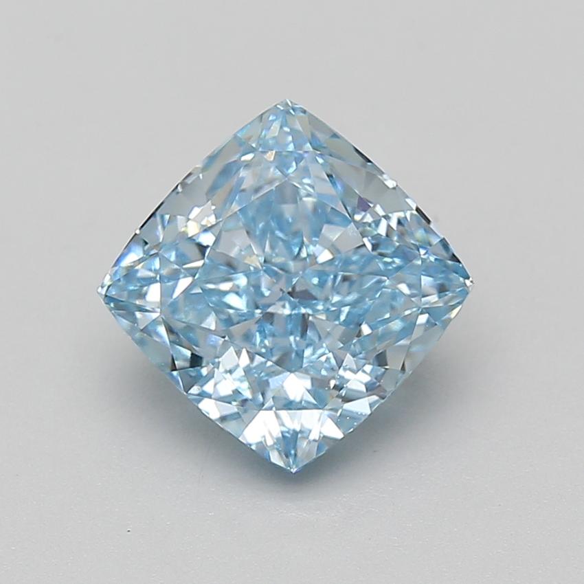 3.09 Ct. Fancy Vivid Blue Cushion Lab Grown Diamond
