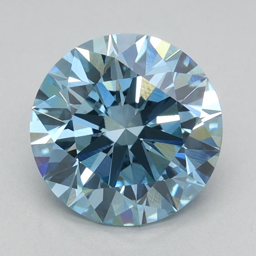 1.60 Ct. Fancy Vivid Blue Round Lab Grown Diamond