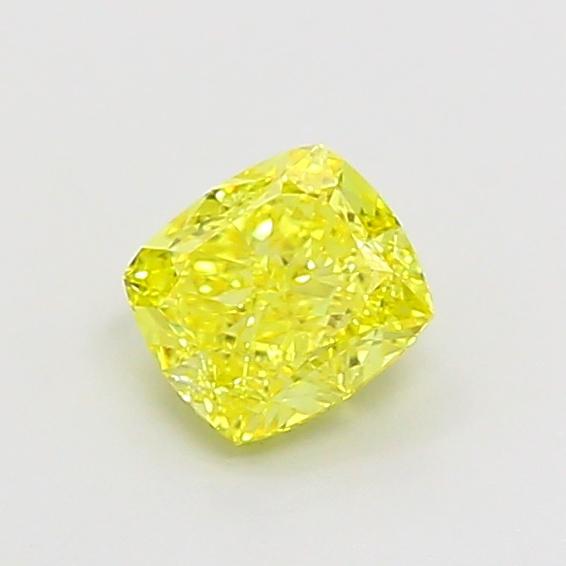 1.07 Ct. Fancy Vivid  Yellow Cushion Lab Grown Diamond