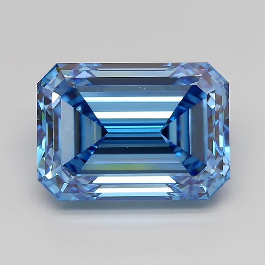 10.70 Ct. Fancy Vivid  Blue Emerald Lab Grown Diamond