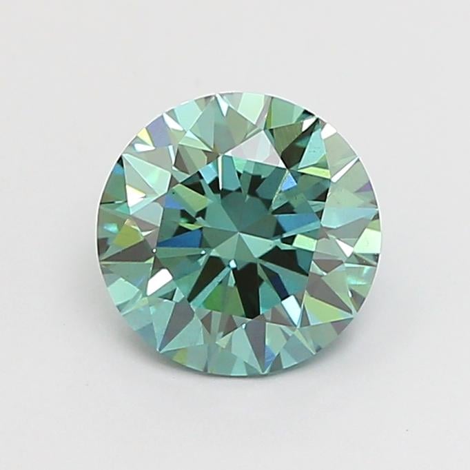1.26 Ct. Fancy Vivid  Green Round Lab Grown Diamond