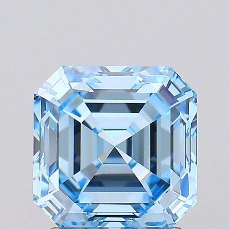 2.00 Ct. Fancy Vivid Blue Asscher Lab Grown Diamond