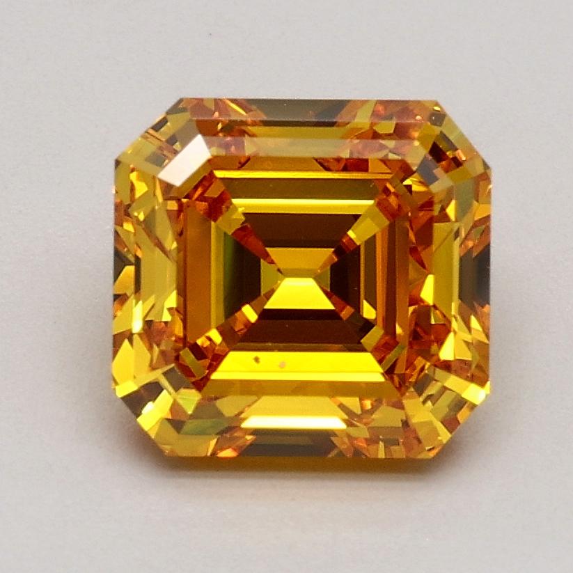 1.53 Ct. Fancy Vivid Yellowish Orange Asscher Lab Grown Diamond
