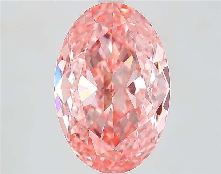 5.09 Ct. Fancy Vivid  Pink Oval Lab Grown Diamond