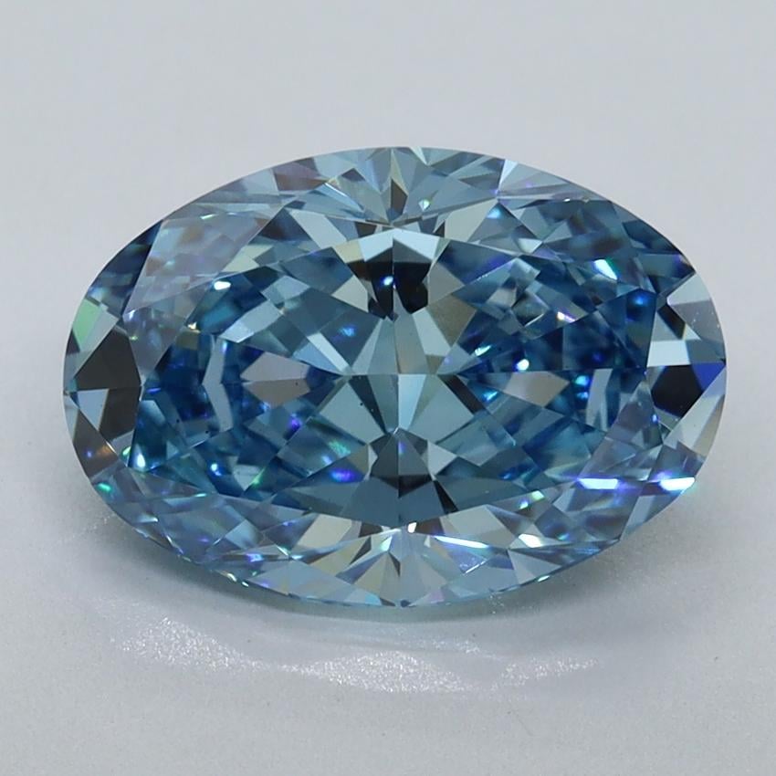 2.80 Ct. Fancy Vivid Malibu Blue Oval Lab Grown Diamond