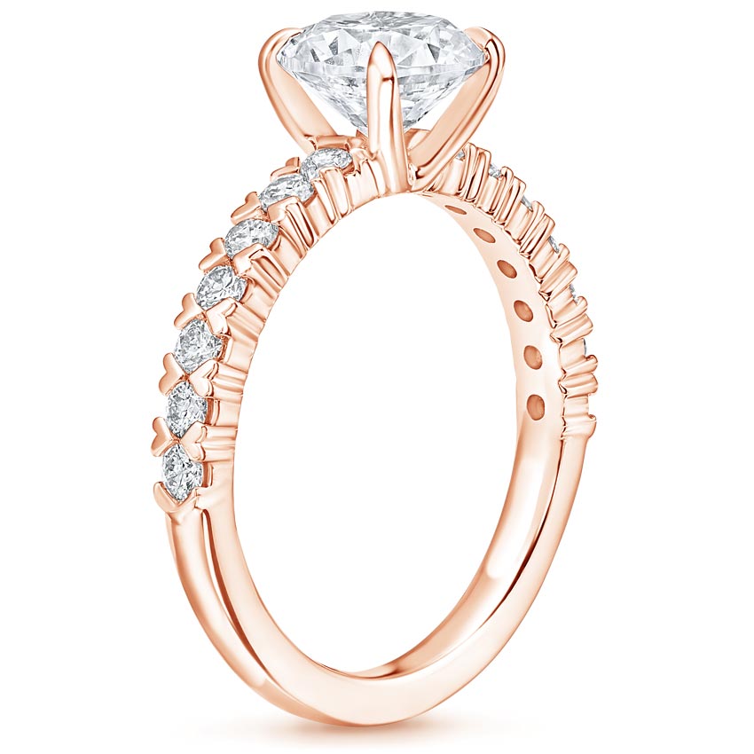 14K Rose Gold Valeria Diamond Ring, large side view