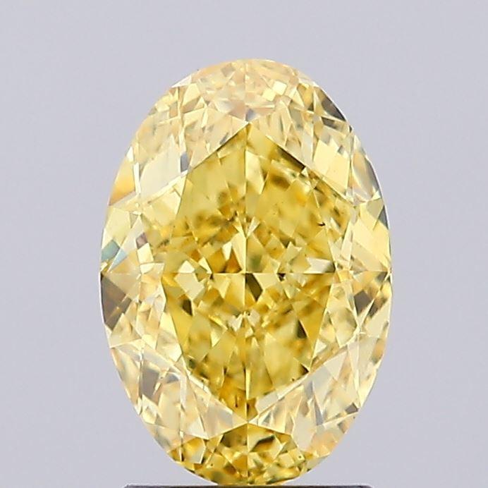 2.10 Ct. Fancy Vivid Yellow Oval Lab Grown Diamond