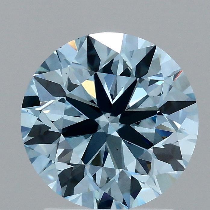2.05 Ct. Fancy Vivid Blue Round Lab Grown Diamond