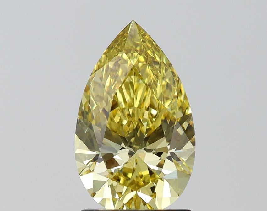 2.20 Ct. Fancy Vivid  Yellow Pear Lab Grown Diamond