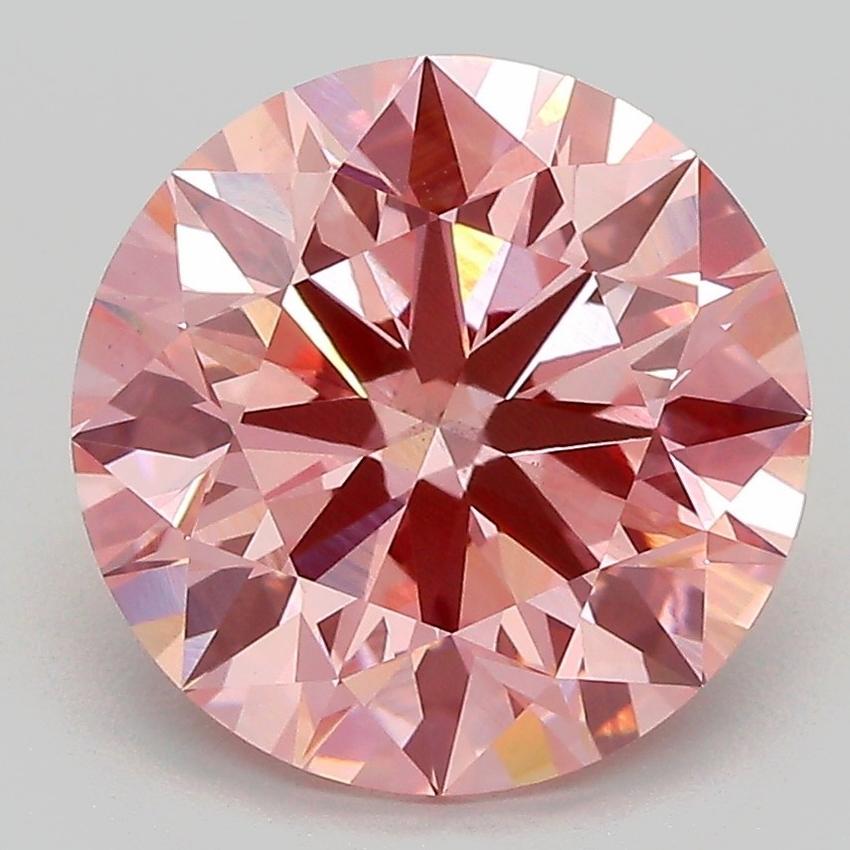4.32 Ct. Fancy Vivid Pink Round Lab Grown Diamond