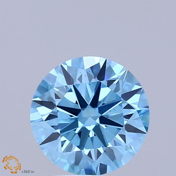 2.00 Ct. Fancy Vivid Blue Round Lab Grown Diamond