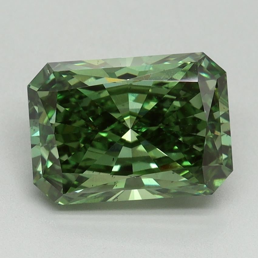 3.03 Ct. Fancy Vivid Green Radiant Lab Grown Diamond